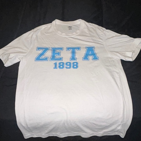 White and Blue Zeta Tau Alpha T-Shirt - Picture 1 of 4